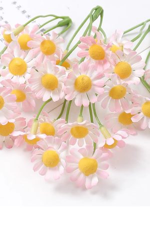 Ecolace-Artificial flowers-Artificial Daisy Flowers UV Resistant Outdoor Fake Wildflowers with Stems Faux Greenery Shrubs Plants Arrangements for Home