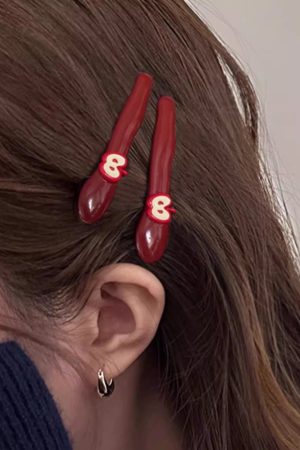 Heyluck-Hair clips,Flat Claw Clips for Women - Strong Grip, Comfortable Design | Durable Plastic, Glossy Finish | Lay Down Claw Clip | For All Hair Types - red, 2pcs